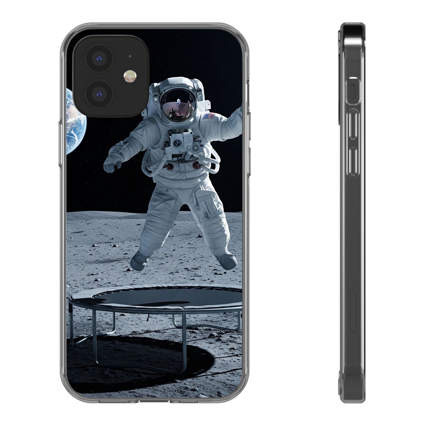 Astronaut Clear Phone Case for Space Lovers, Galaxy Gift, Phone Accessory, Unique Design, Trendy Tech Gift