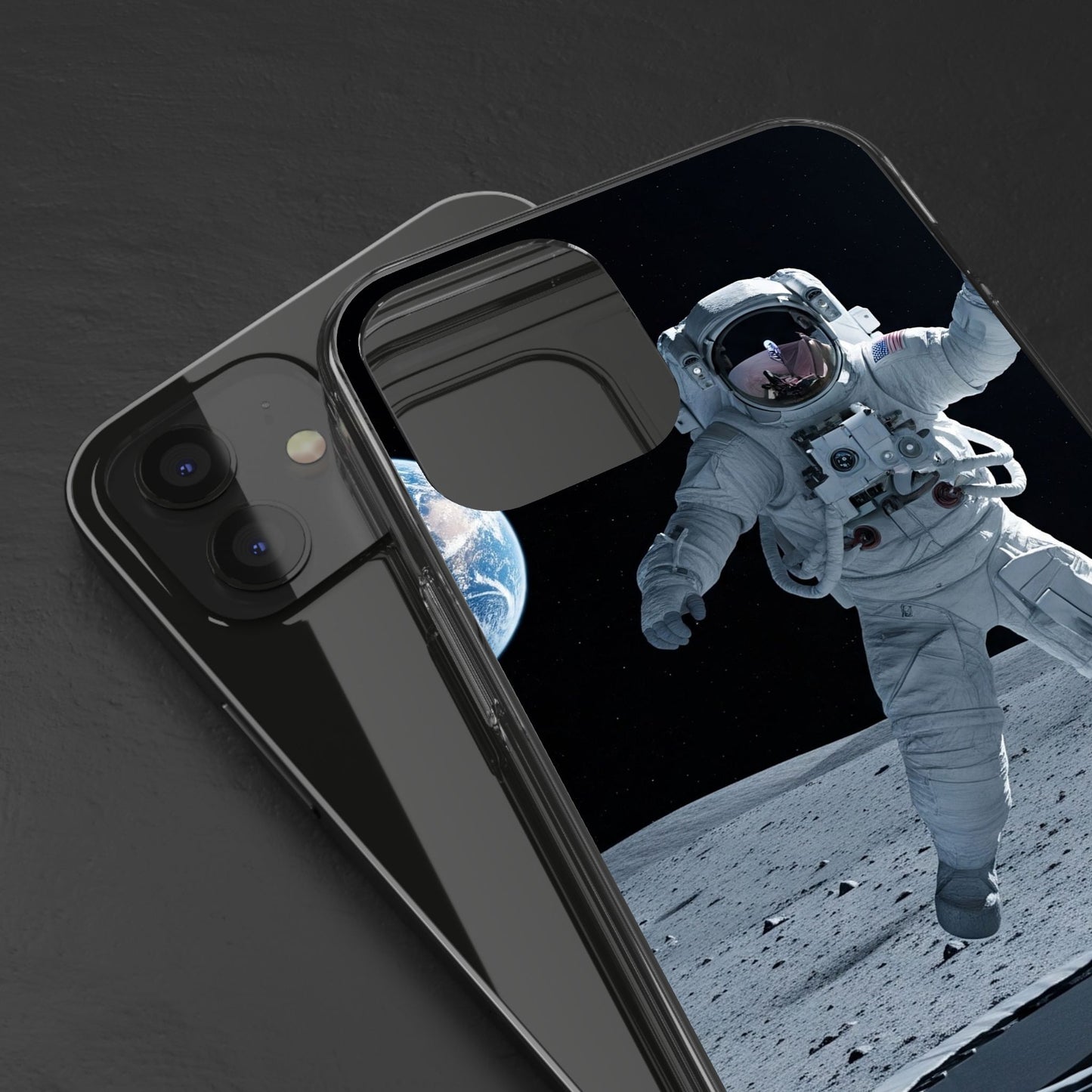 Astronaut Clear Phone Case for Space Lovers, Galaxy Gift, Phone Accessory, Unique Design, Trendy Tech Gift